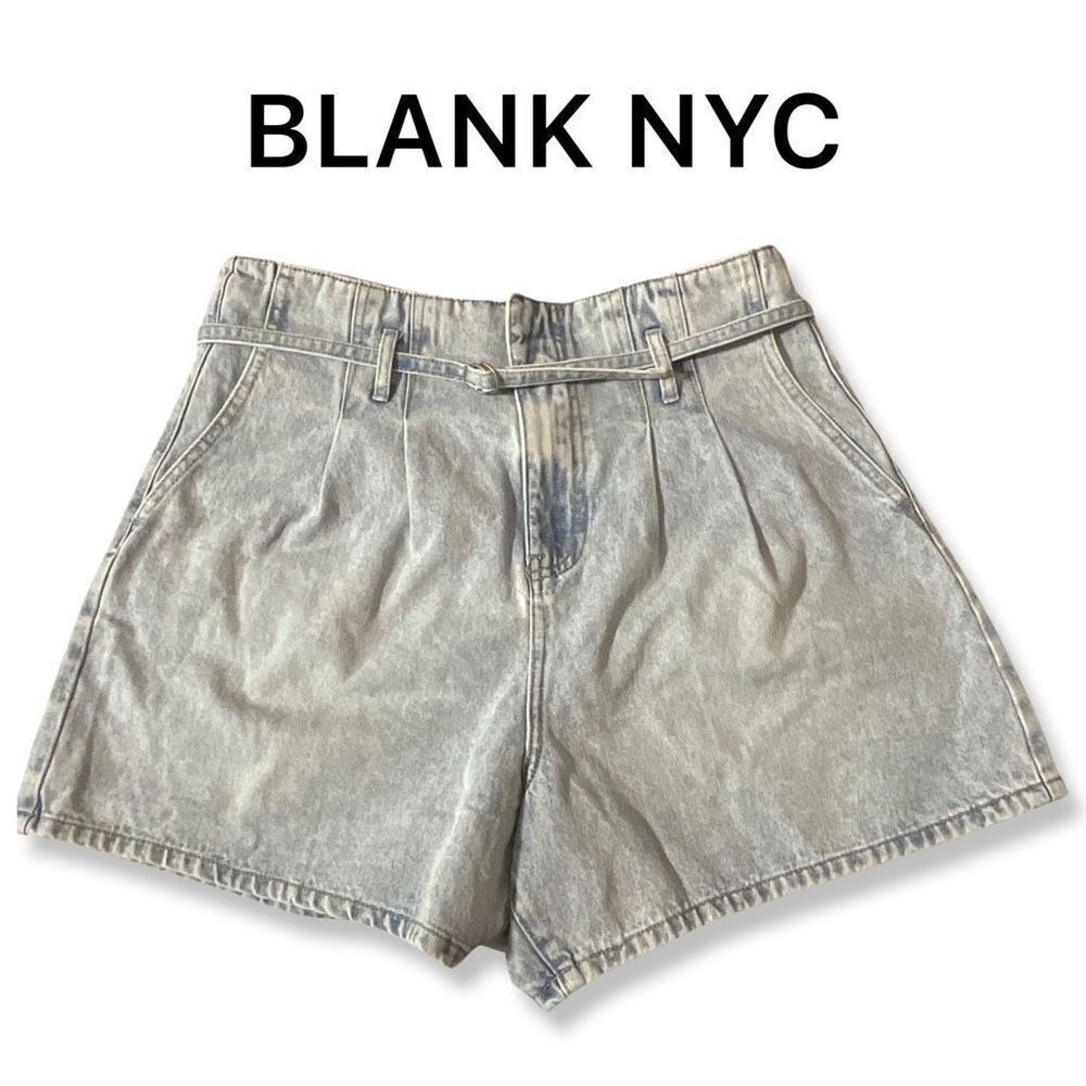 BLANK NYC Paper bag High-Waisted Jean Shorts, Light/ Acid Wash, Size 31
